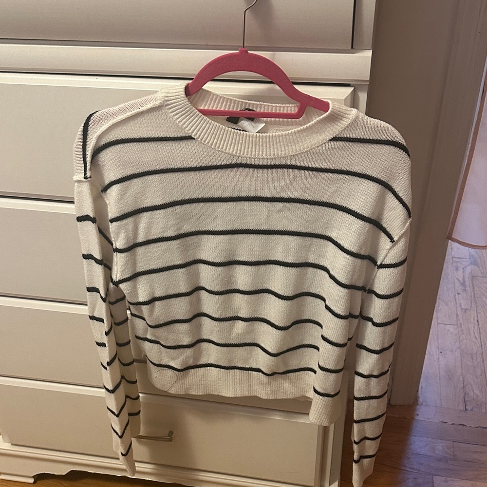 H&M Black and White Striped Top